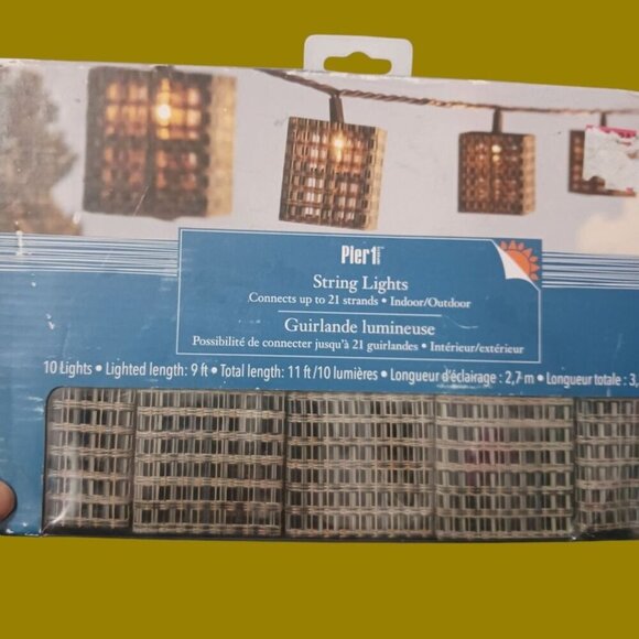 Pier 1 Indoor/Outdoor Vtg String Lights 10 Lights 9 Ft Lighted Length - Picture 2 of 5